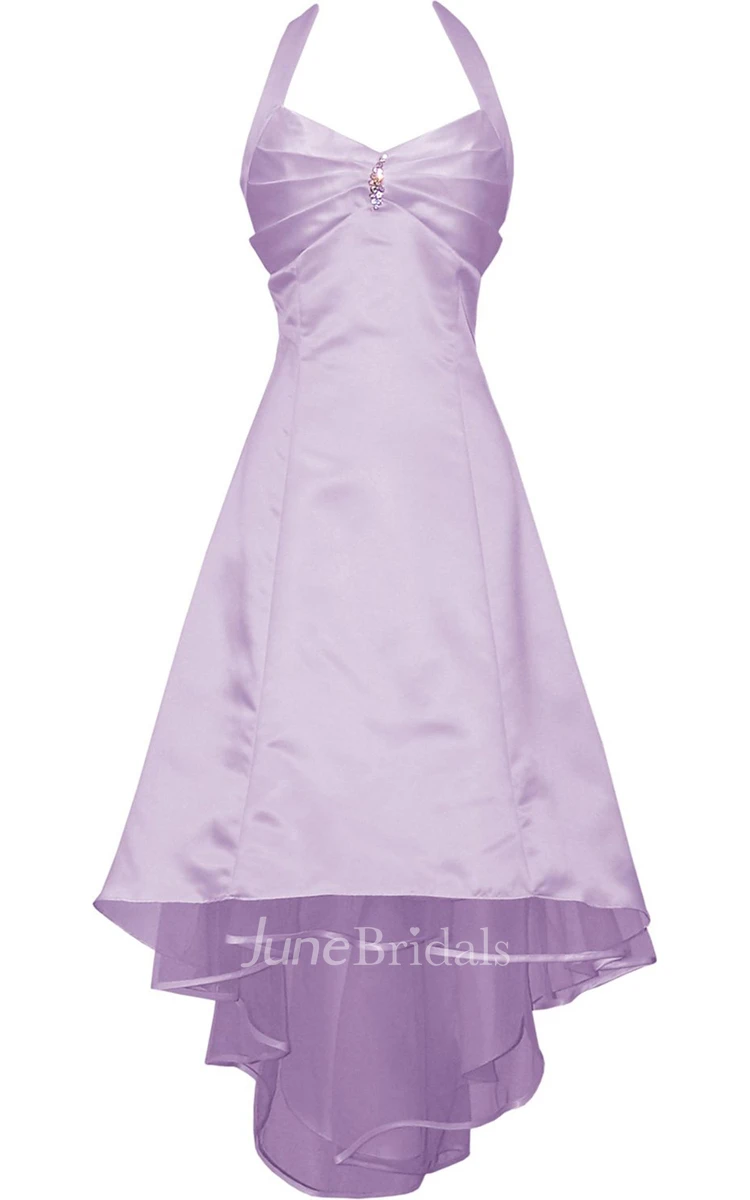 Ruched Bust Beading Dress With Tulle Skirt