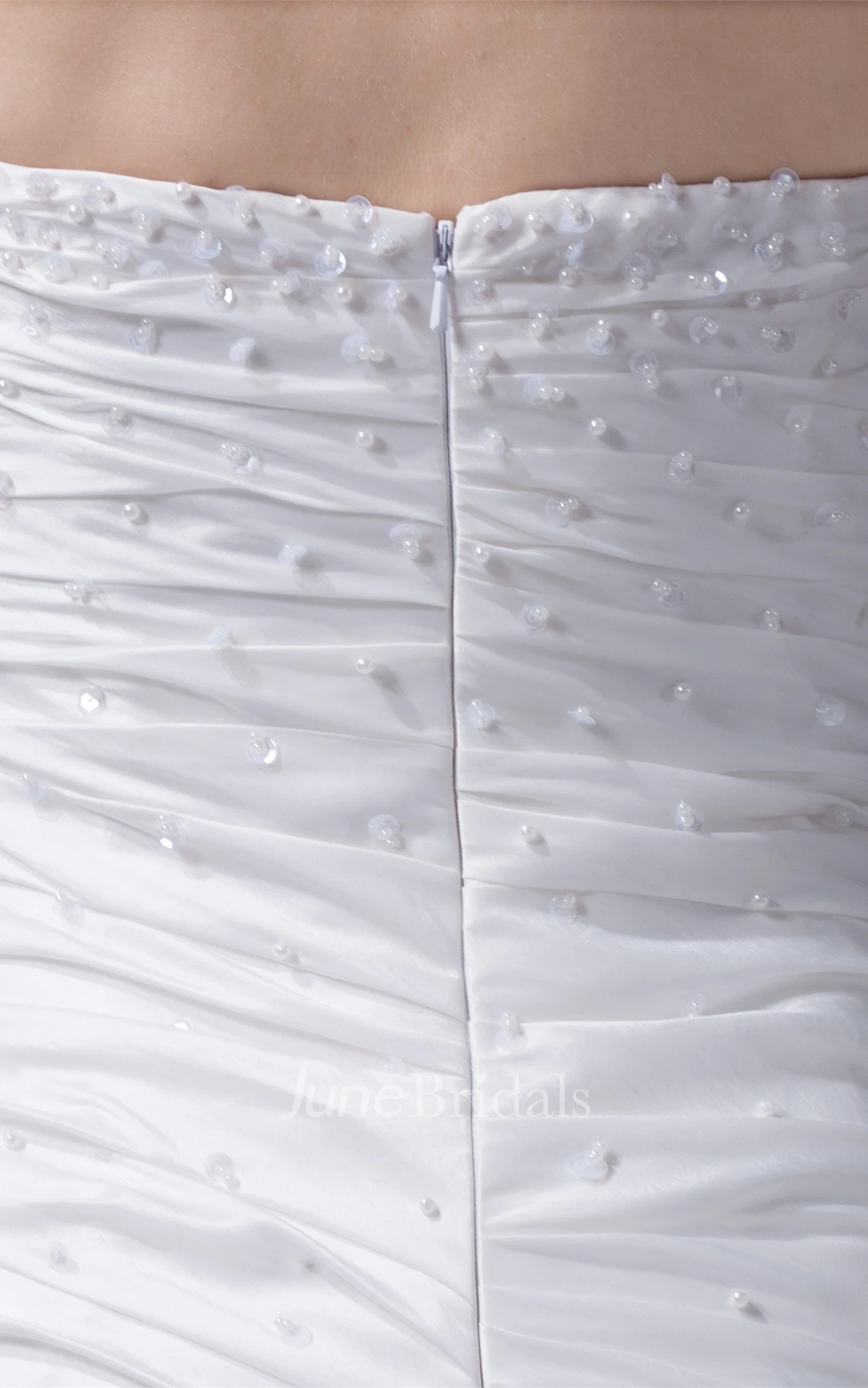 Sweetheart A-Line Dress with Sweep Train and Ruched Design