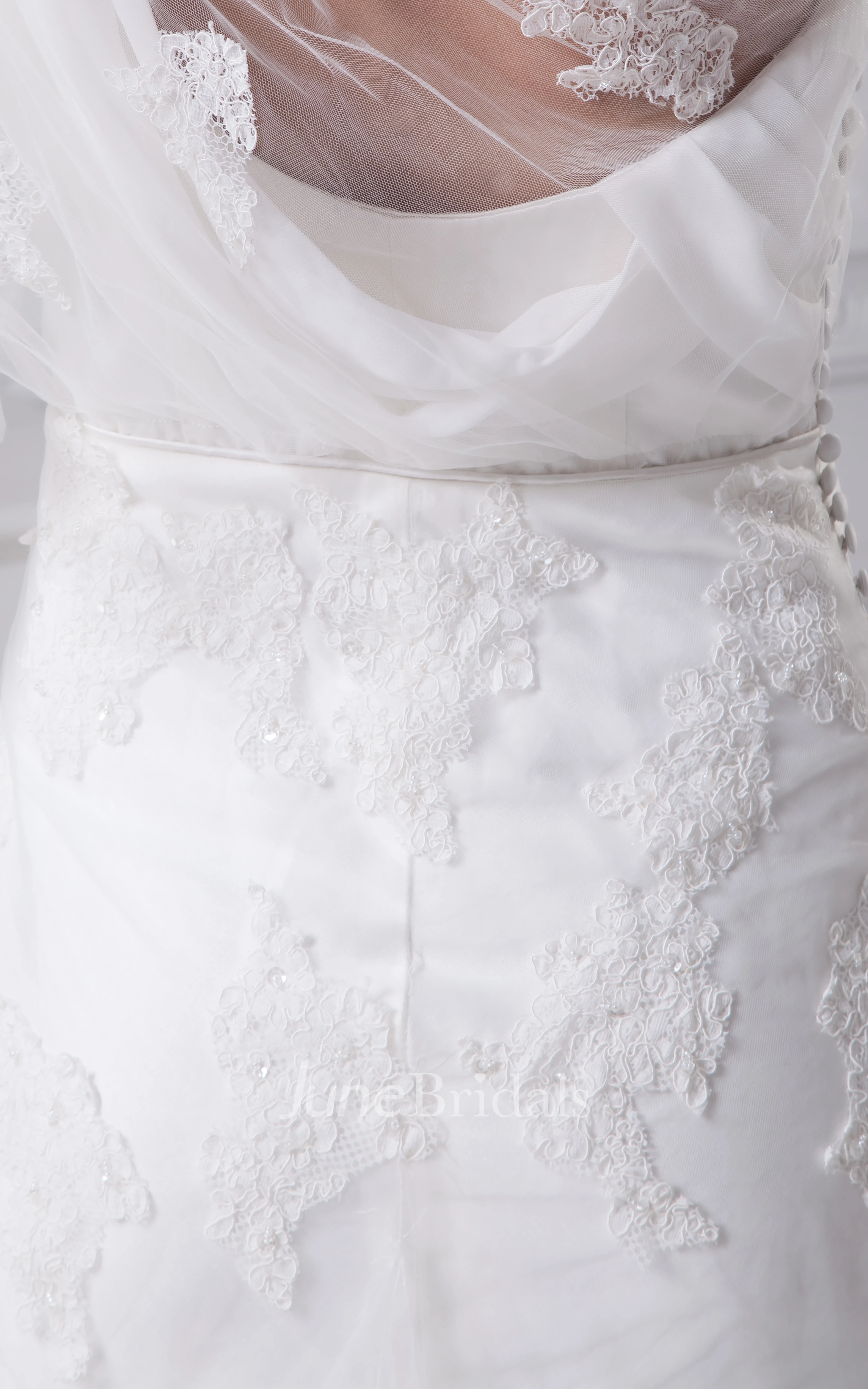 One-Shoulder Tulle Mermaid Dress With Appliques