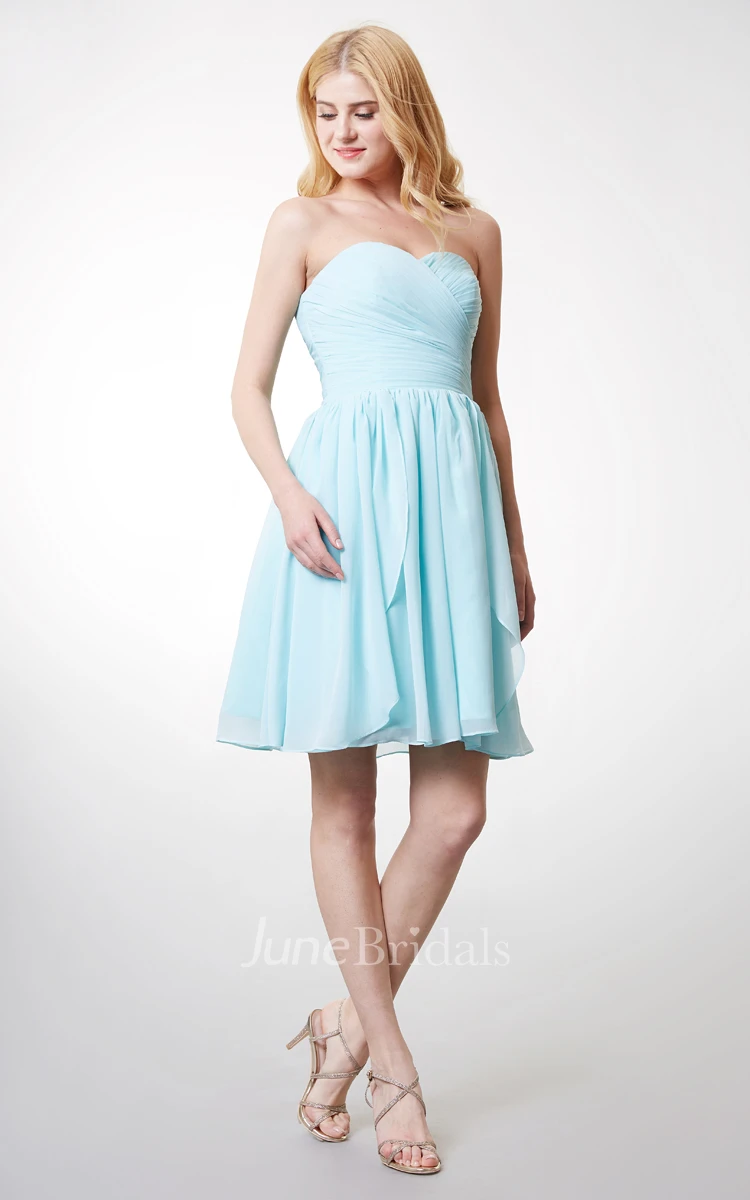 Charming Sweetheart Chiffon Dress With Ruched Bodice