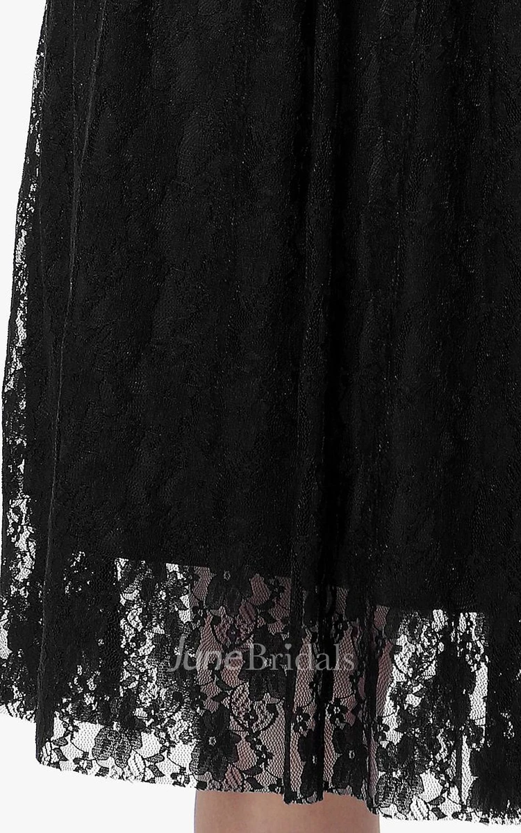 V-neckline All-over Lace Wedding Dress With V-back