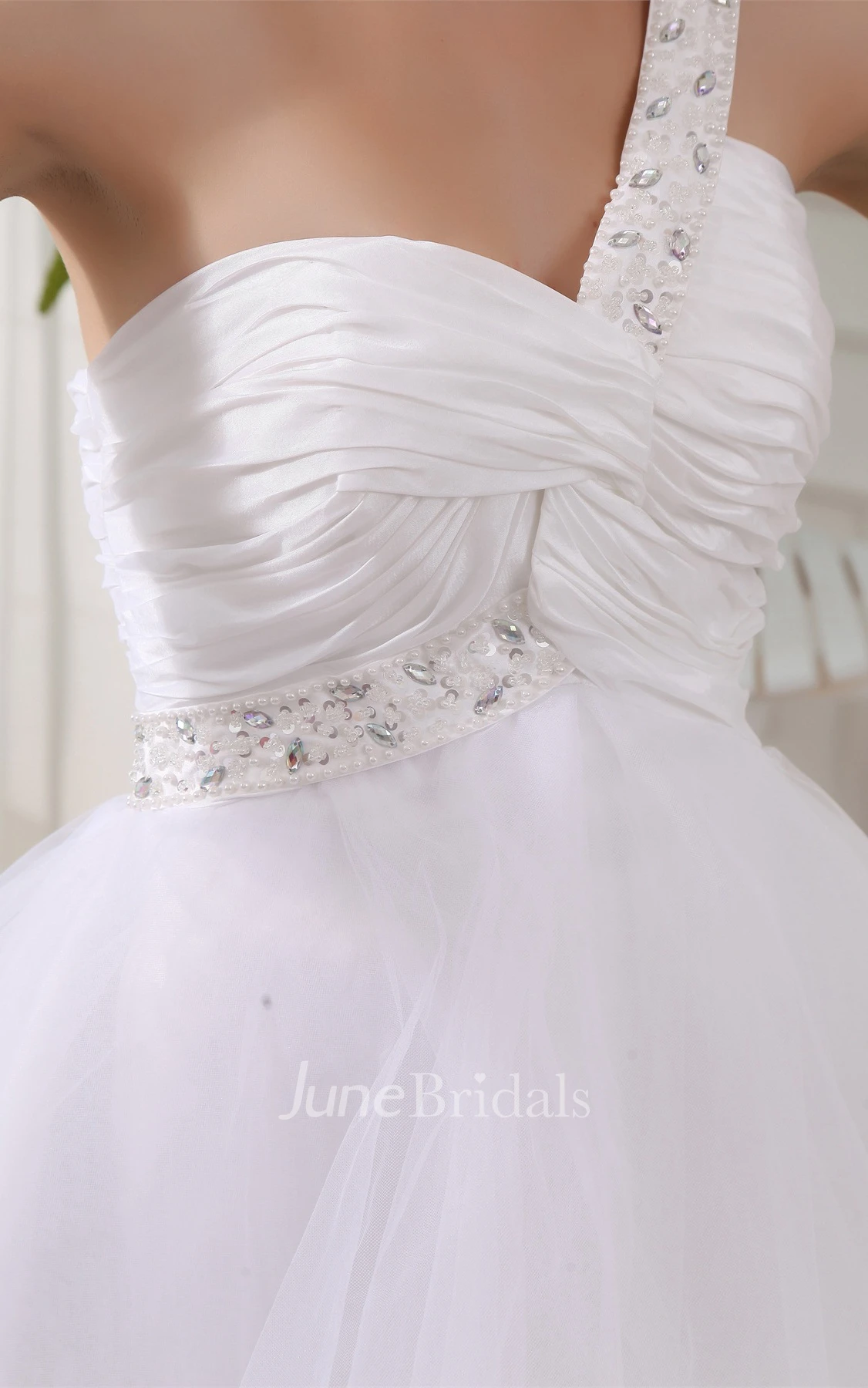 Sweetheart Criss-Cross Tulle Mini A-Line Dress with Beaded Strap