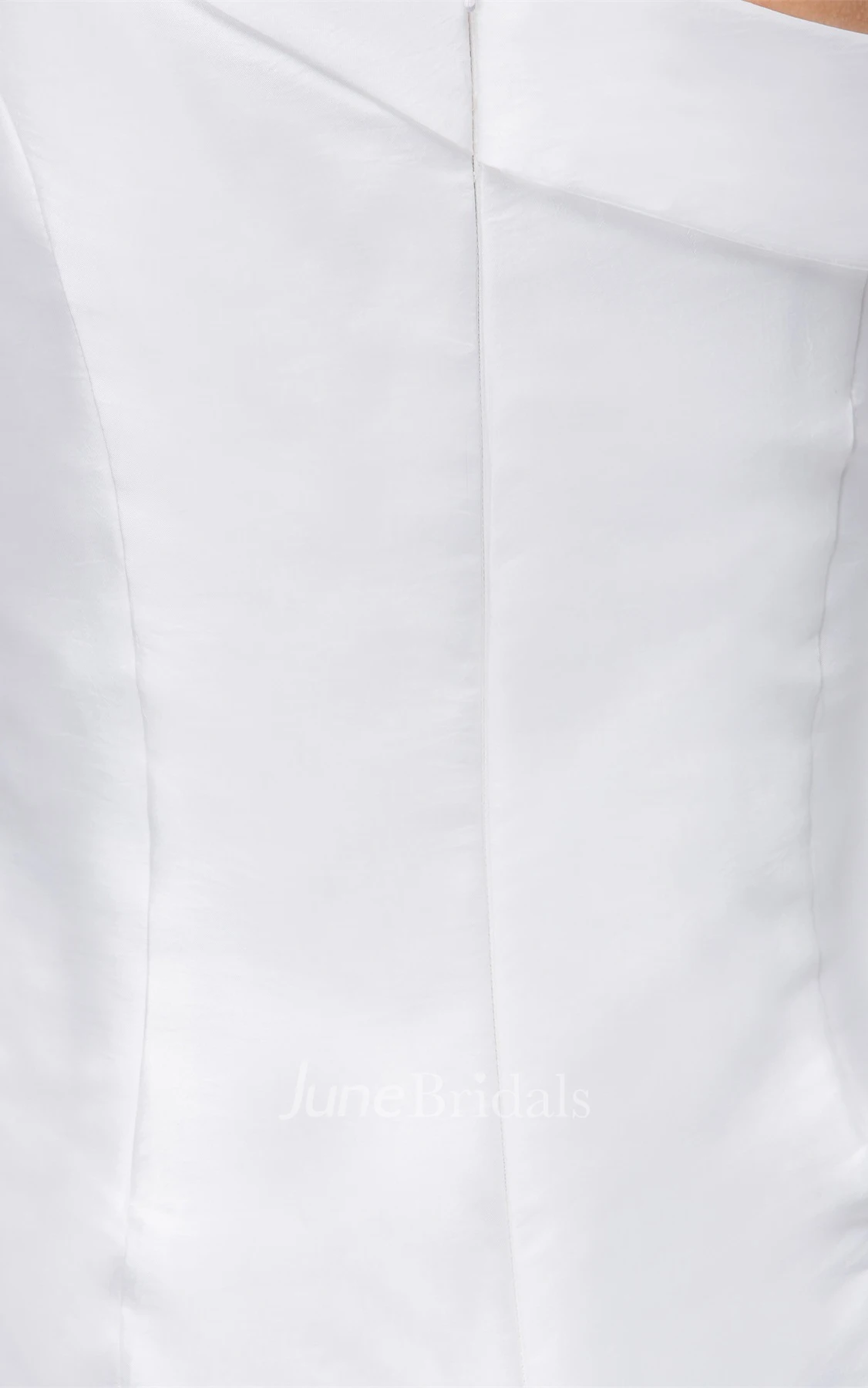 One-Shoulder Satin A-Line Gown with Beaded Epaulet