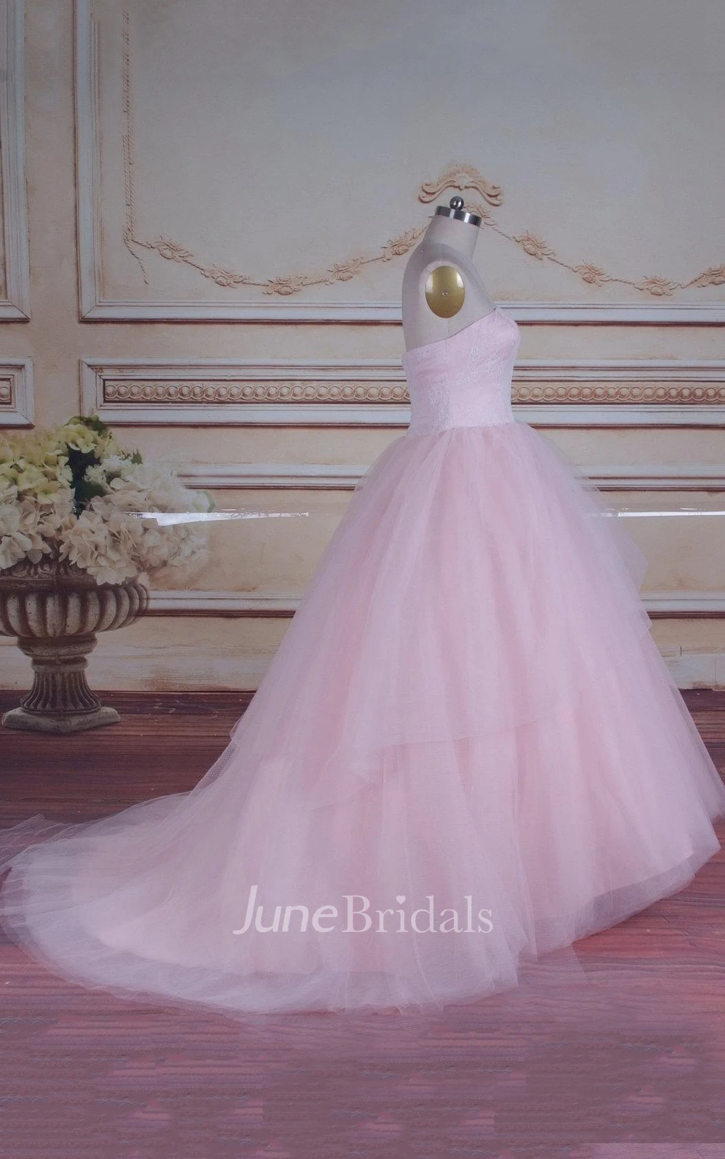 Ball Gown Tulle Lace Satin Weddig Dress