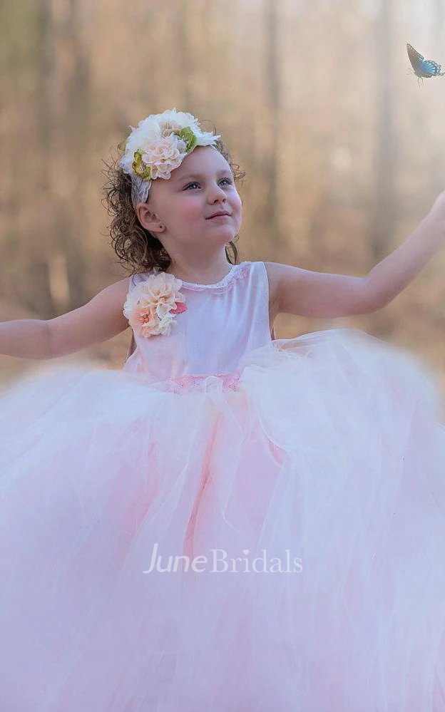 Strapless Scoop Neck Fully Lined Tulle Dress