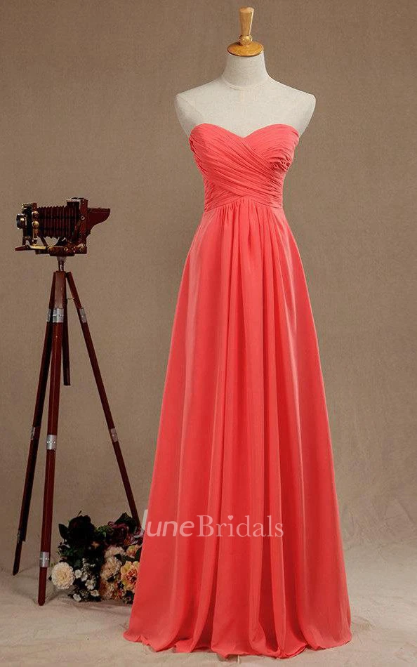 Sweetheart Coral Bridesmaid Dress