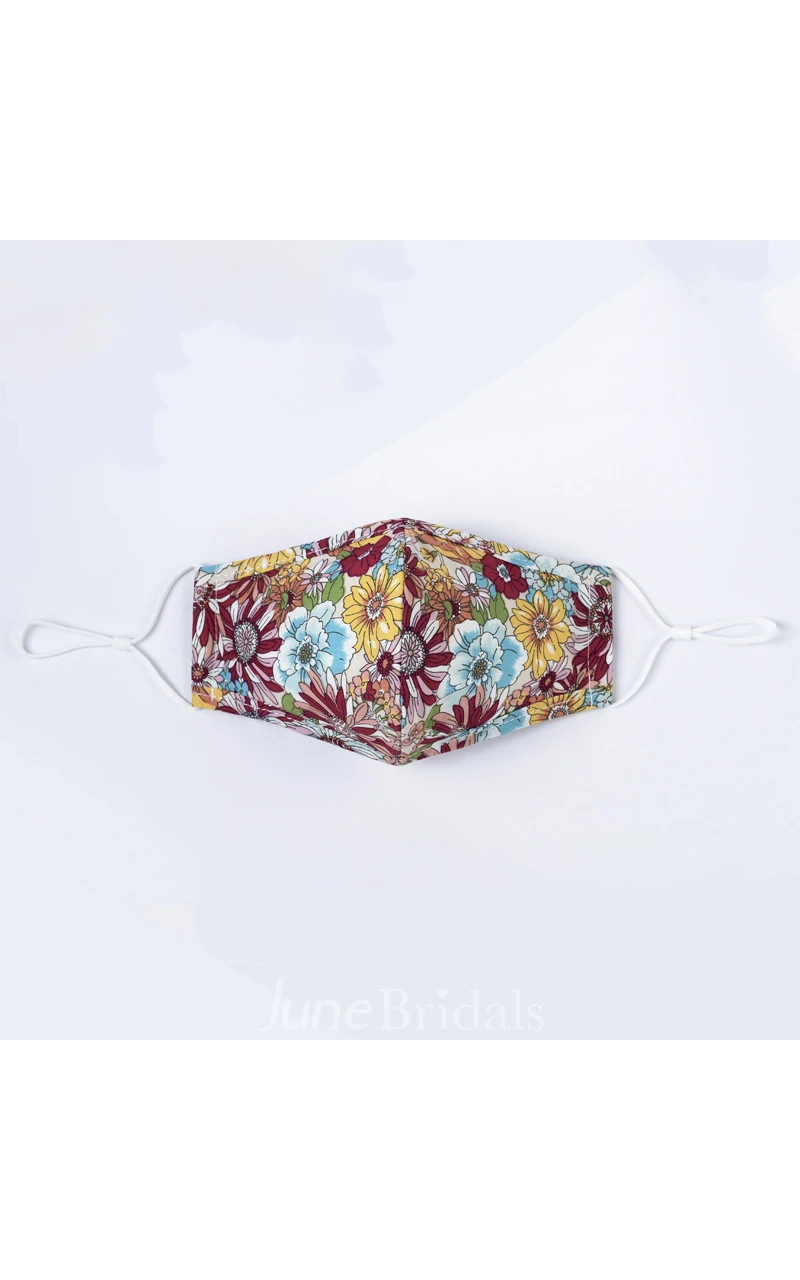 Non-medicial Floral Printed Cotton Washable Face Mask In 4 Colors