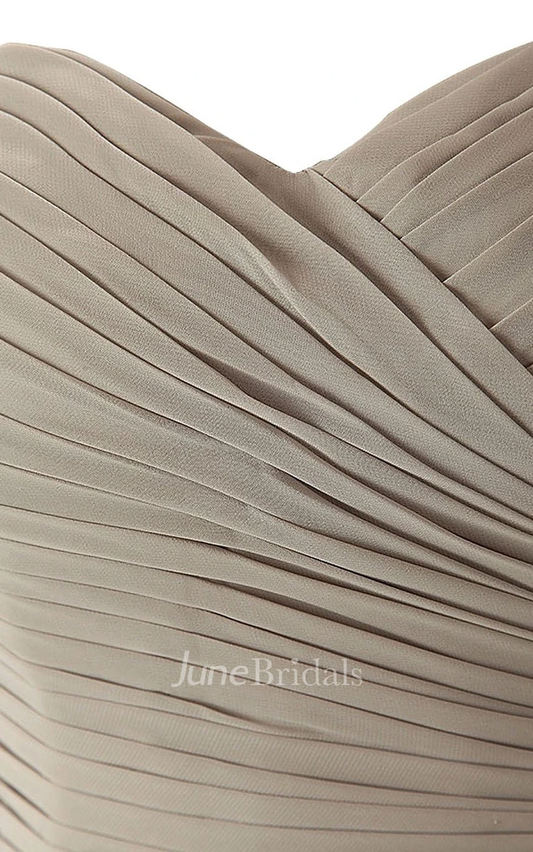 Chic Sweetheart Ruched Chiffon A-line Gown With Train