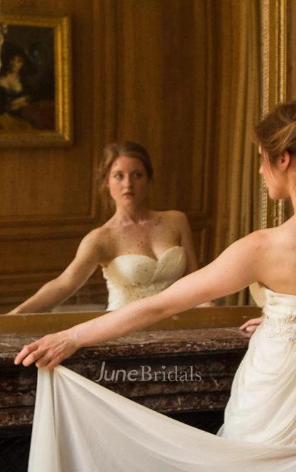 Sweetheart Empire Backless Sheath Floor-Length Chiffon Wedding Dress