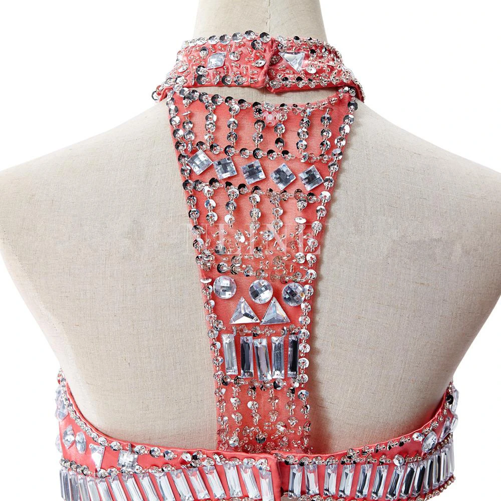 Glamorous Halter Sleeveless Short Homecoming Dress With Crystals