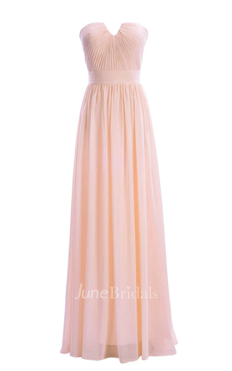 One-shoulder Sweetheart Long Empire Dress With Side Slit