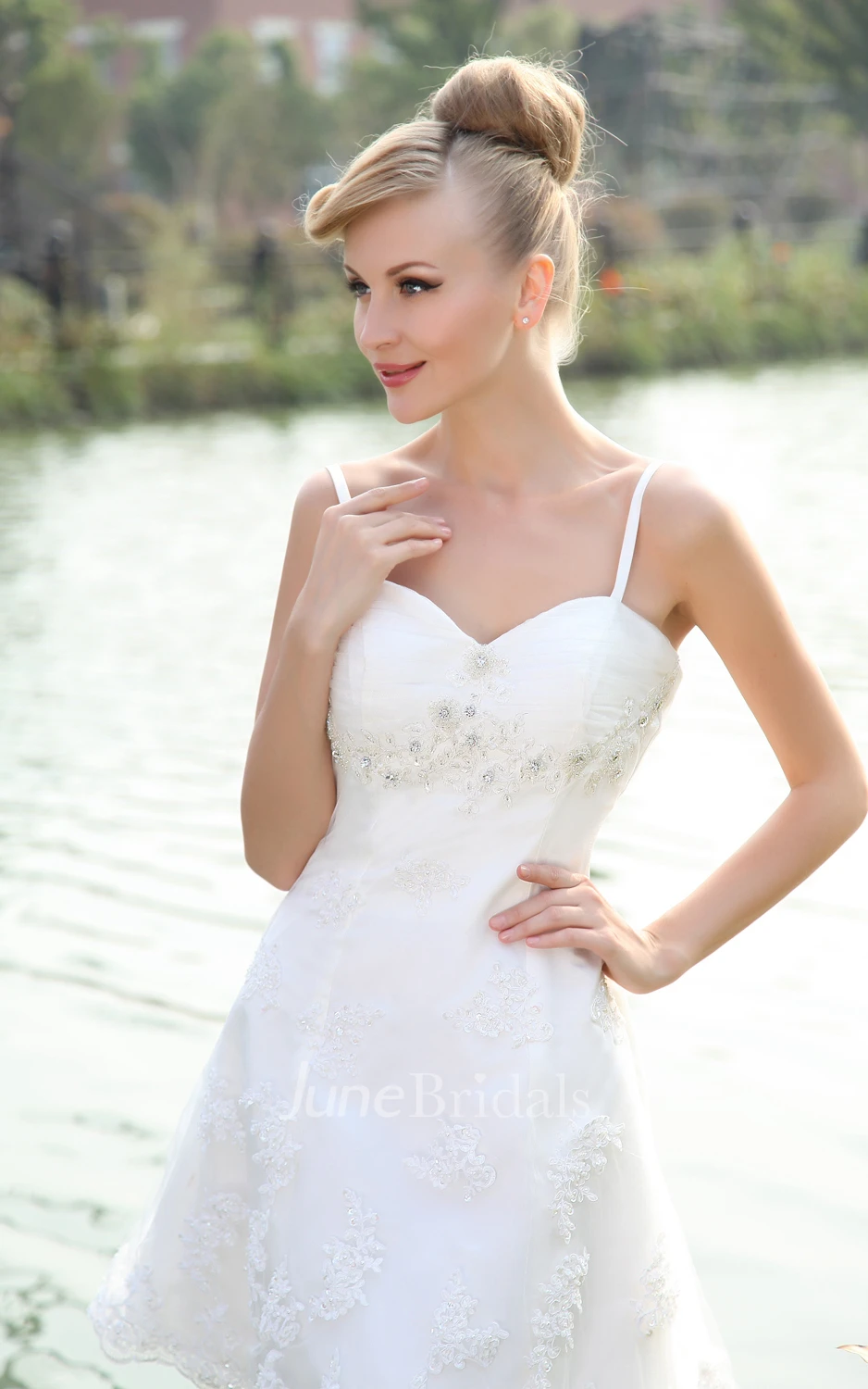 Captivating Cute Dress With Lace And Spaghetti Straps