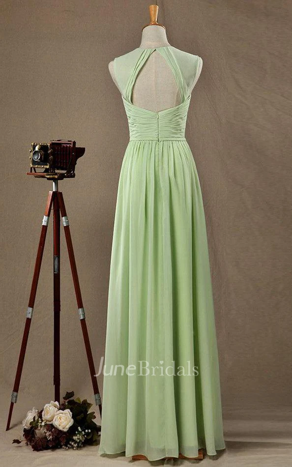Keyhole Sage Bridesmaid Dress