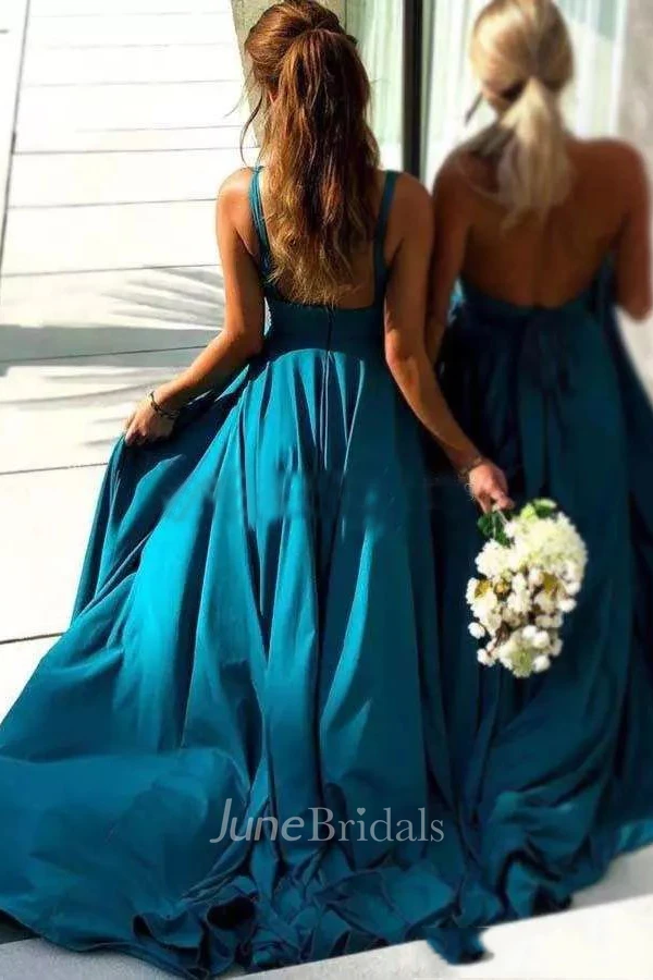 A-Line V-neck Sleeveless Jersey Dress