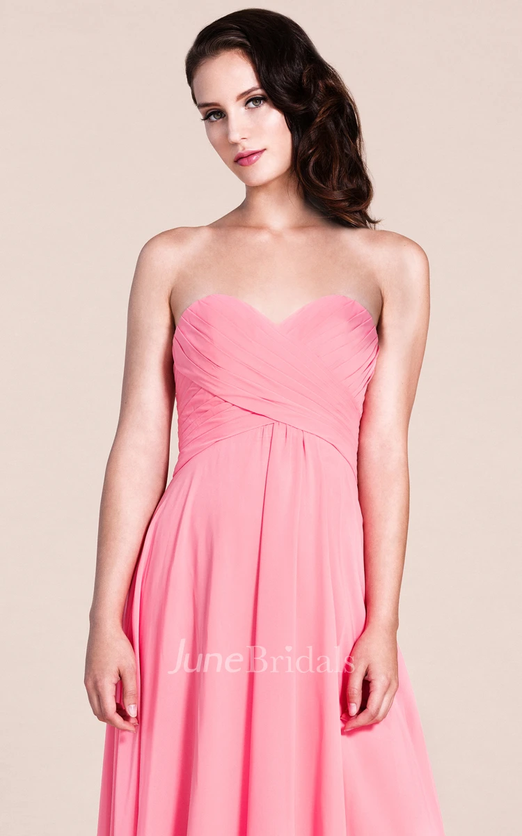Sweetheart A-line Long Bridesmaid Dress