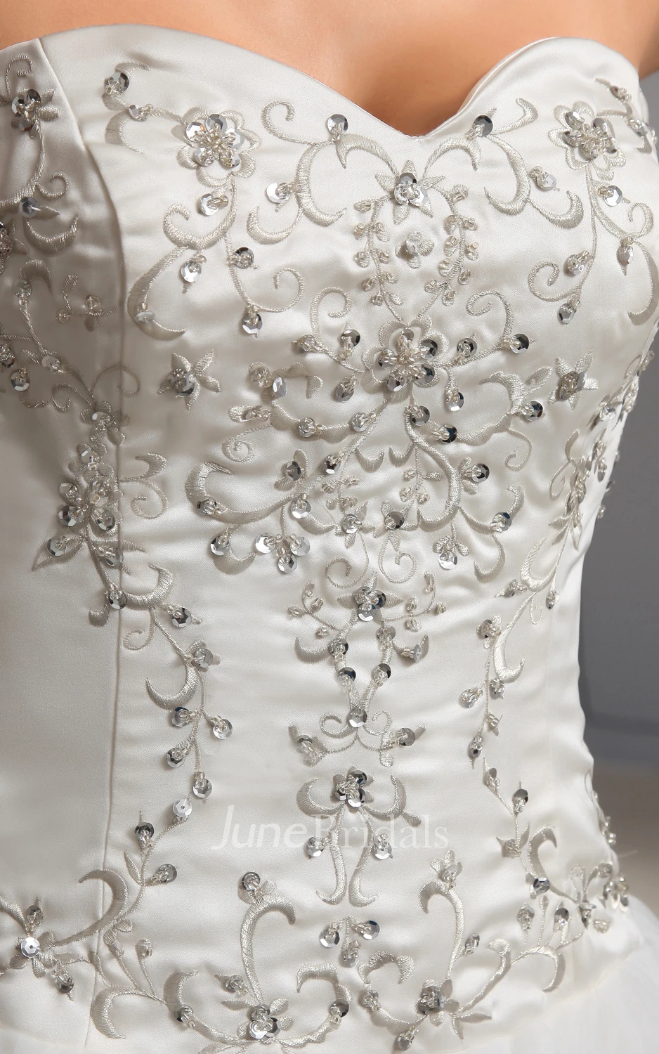 Glam Organza A-Line Style Dress With Embroidered Bodice