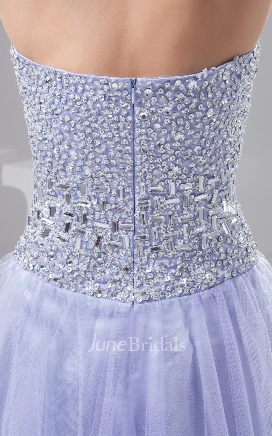 Sweetheart Jeweled A-Line Mini Dress with Pleats