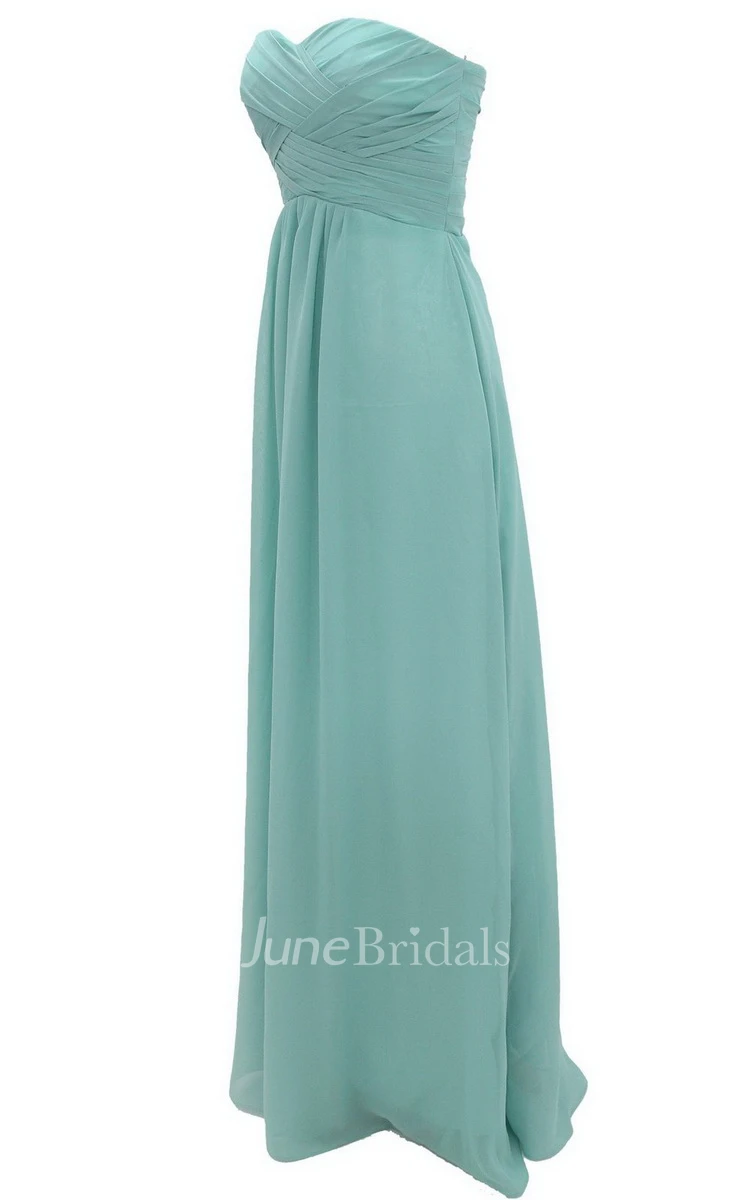 Graceful Sweetheart Ruched A-line Dress With Zipper Back