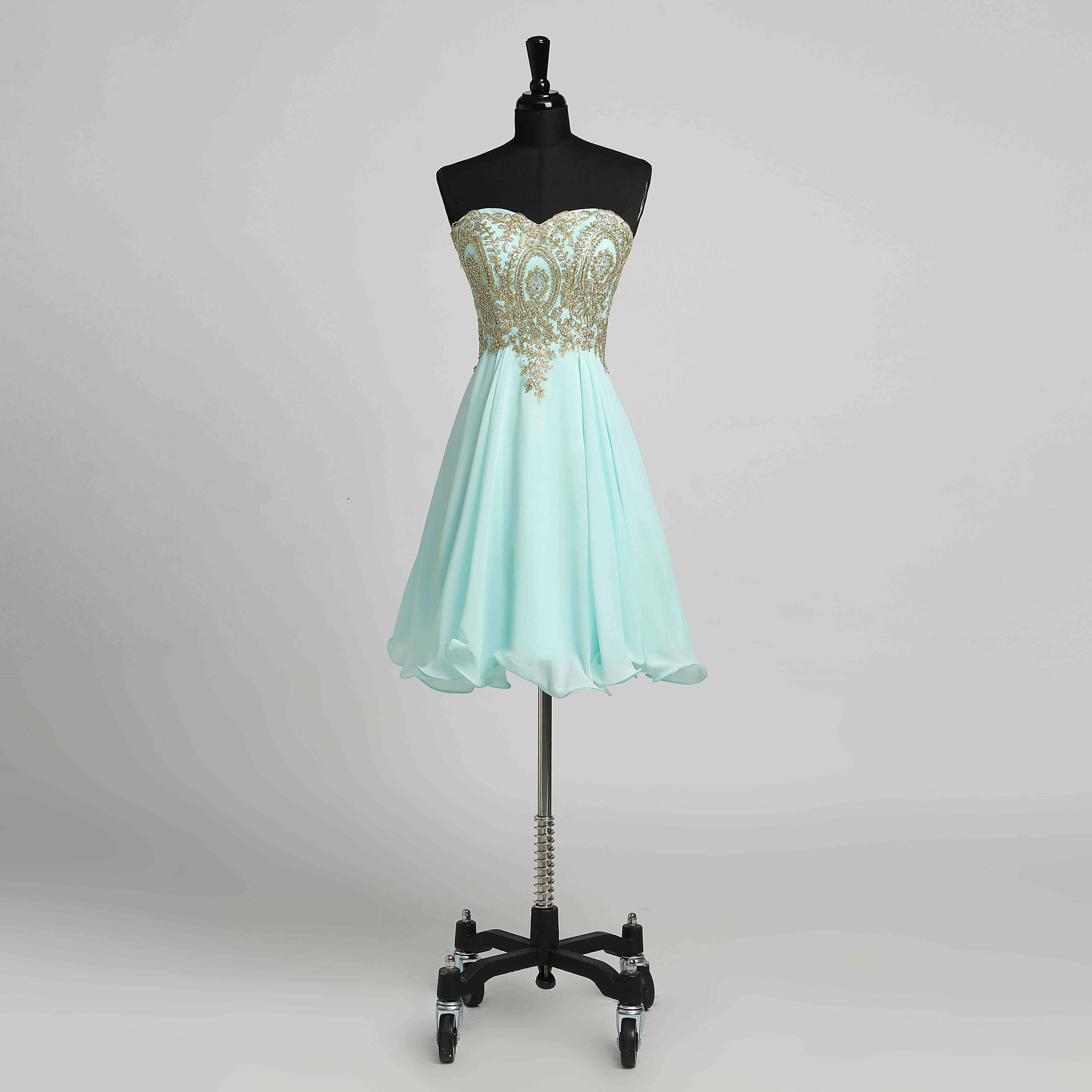 Sheath Strapless Sweetheart Chiffon Sexy Short Mini Sleeveless Open Back Zipper Dress with Beading Sequins