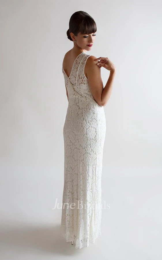 1930S Deco Wedding Gown Vintage Lace Wedding Dress