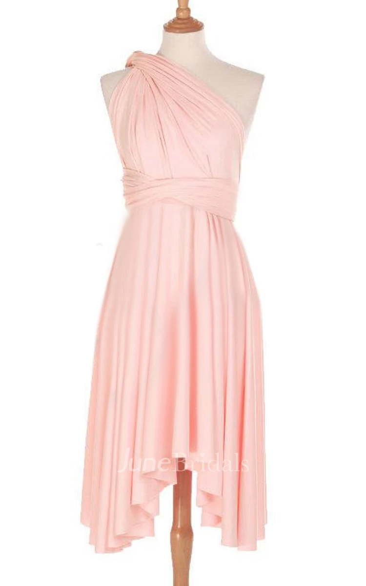 Convertible Chiffon Pleated Short Dress