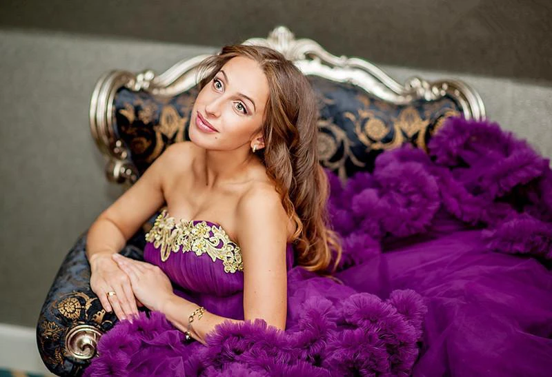 Glamorous Pregnant Purple Cloud Wedding Dress Appliques Women's Party Dress