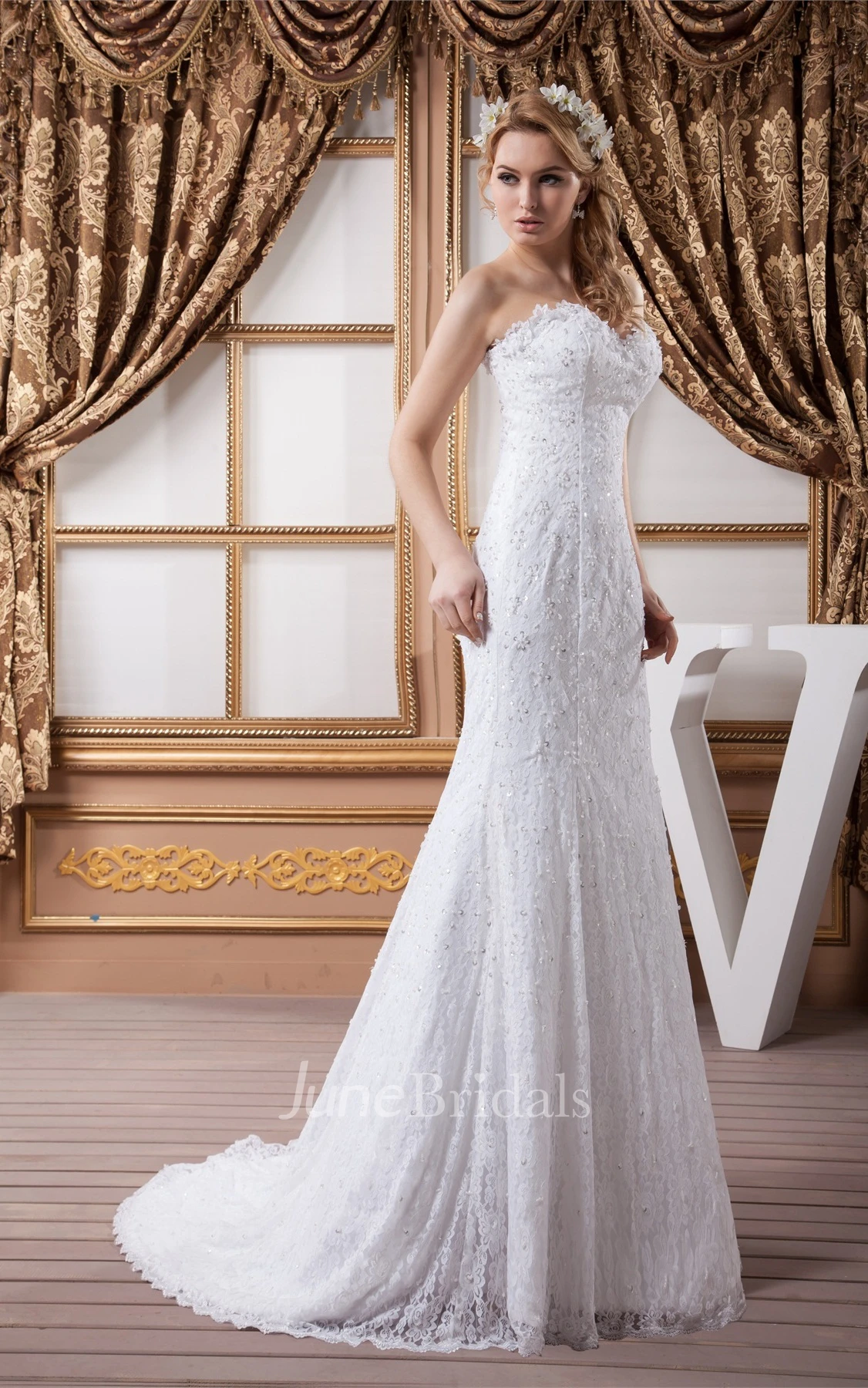 Sweetheart Mermaid Sheath Dress with Lace and Beading