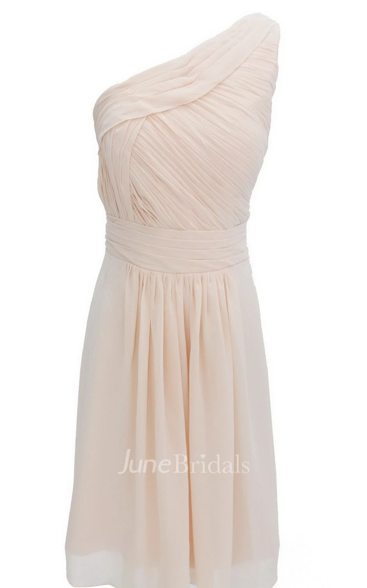 One-shoulder Basque Waist Chiffon Wedding Dress