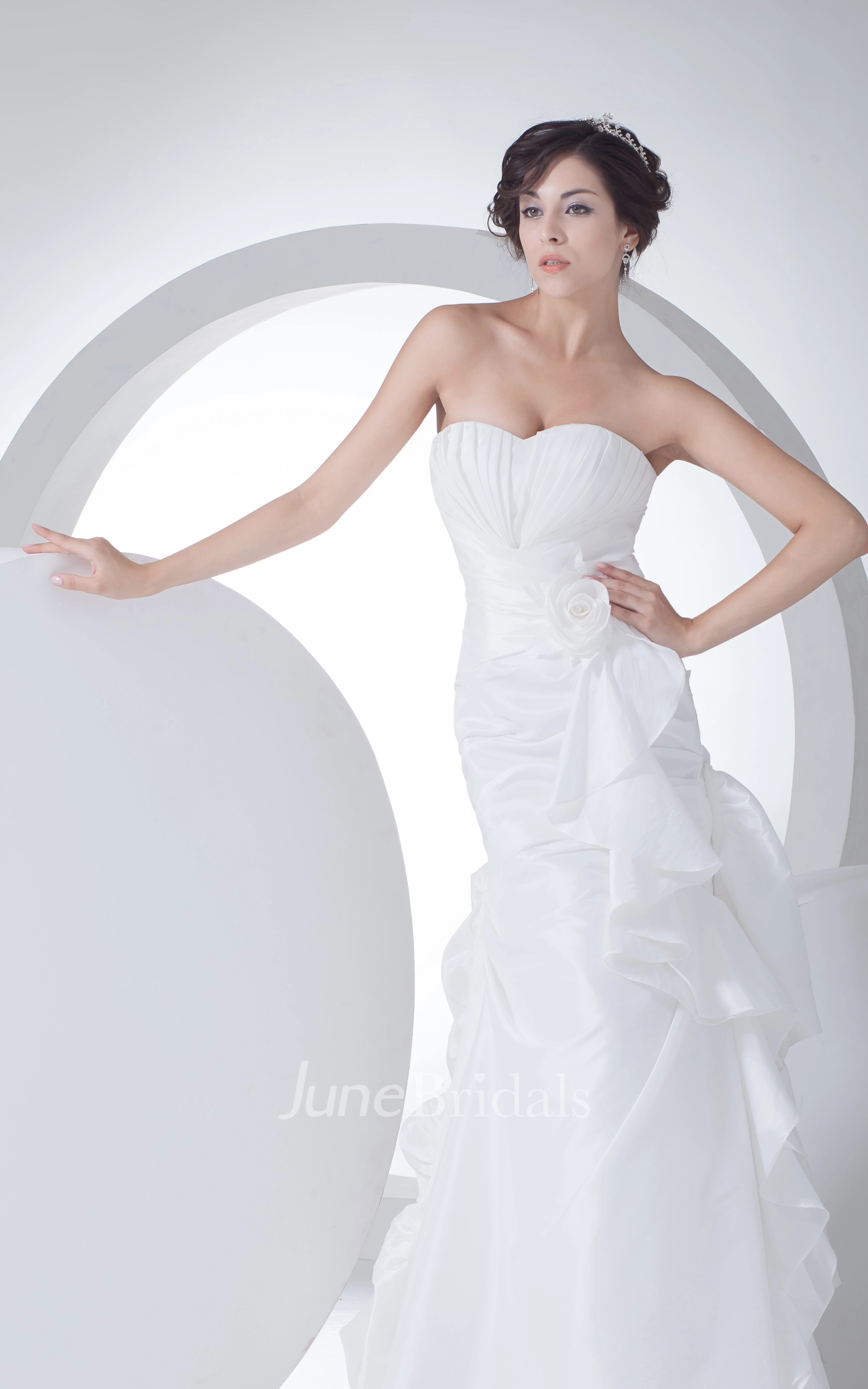 Sweetheart Mermaid Taffeta Dress With Ruching and Draping