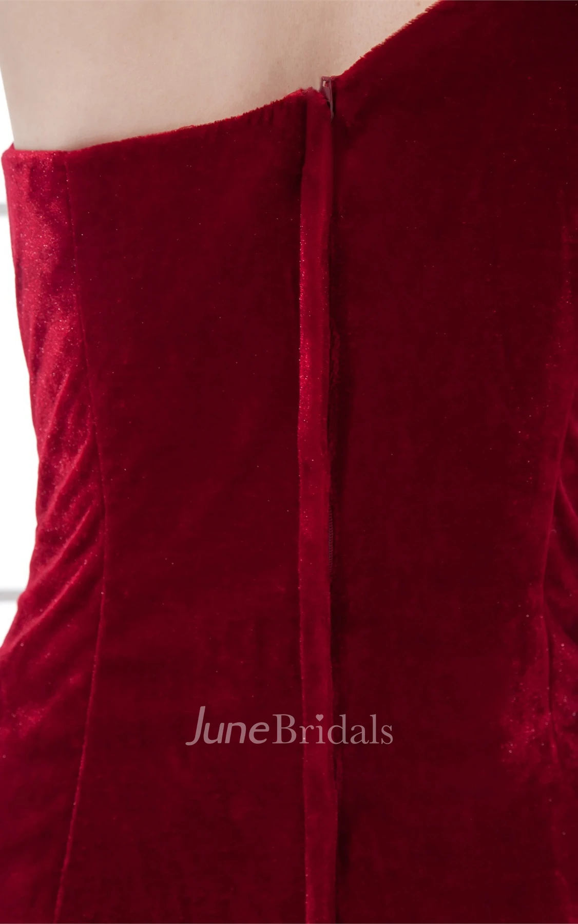 glam maxi sheath dress with one-sleeve design and brush train