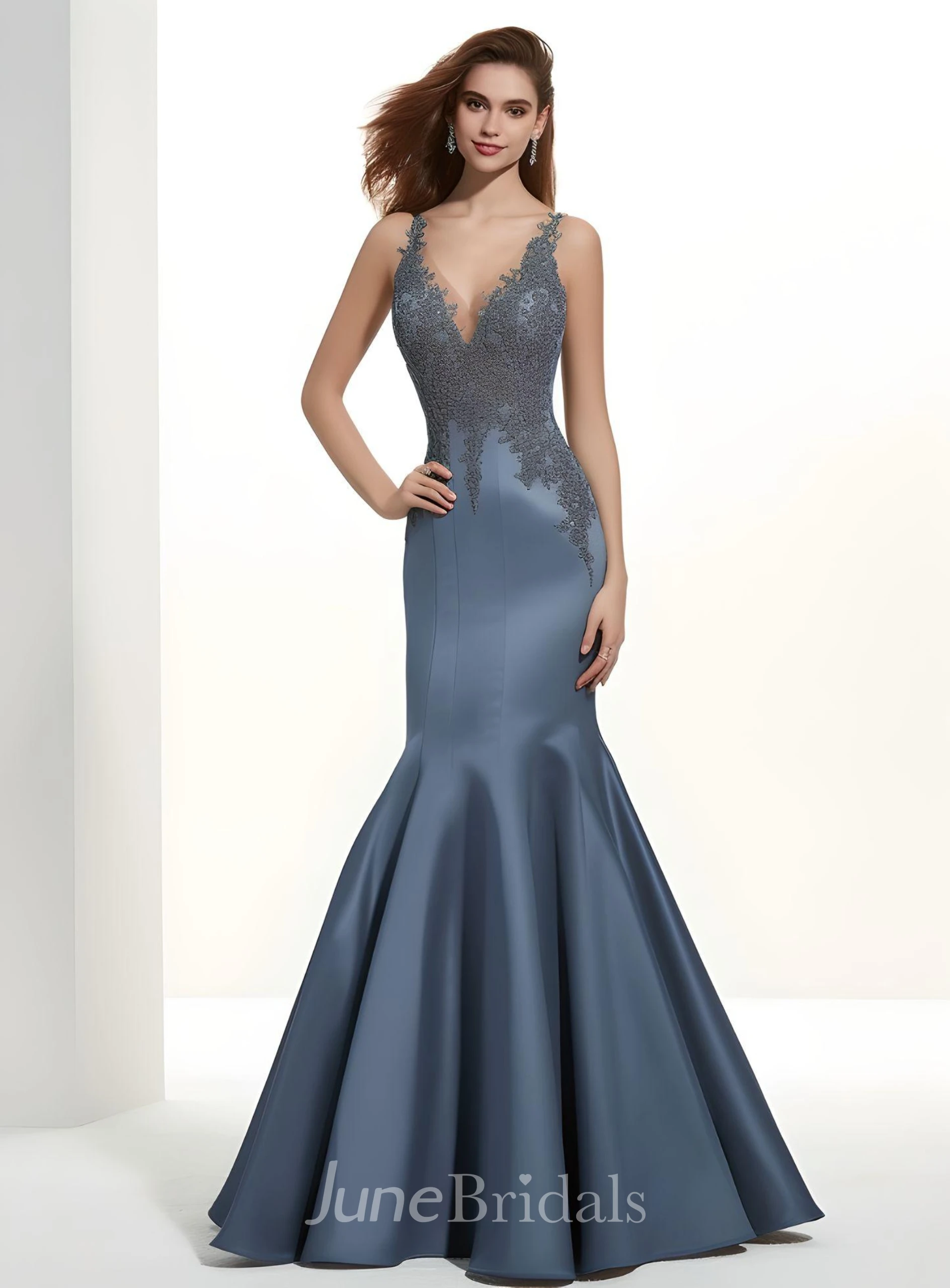 2025 Mermaid Satin Sleeveless Evening Dress with Ruching Simple Casual Sexy Ethereal Modern Floor-length V-neck