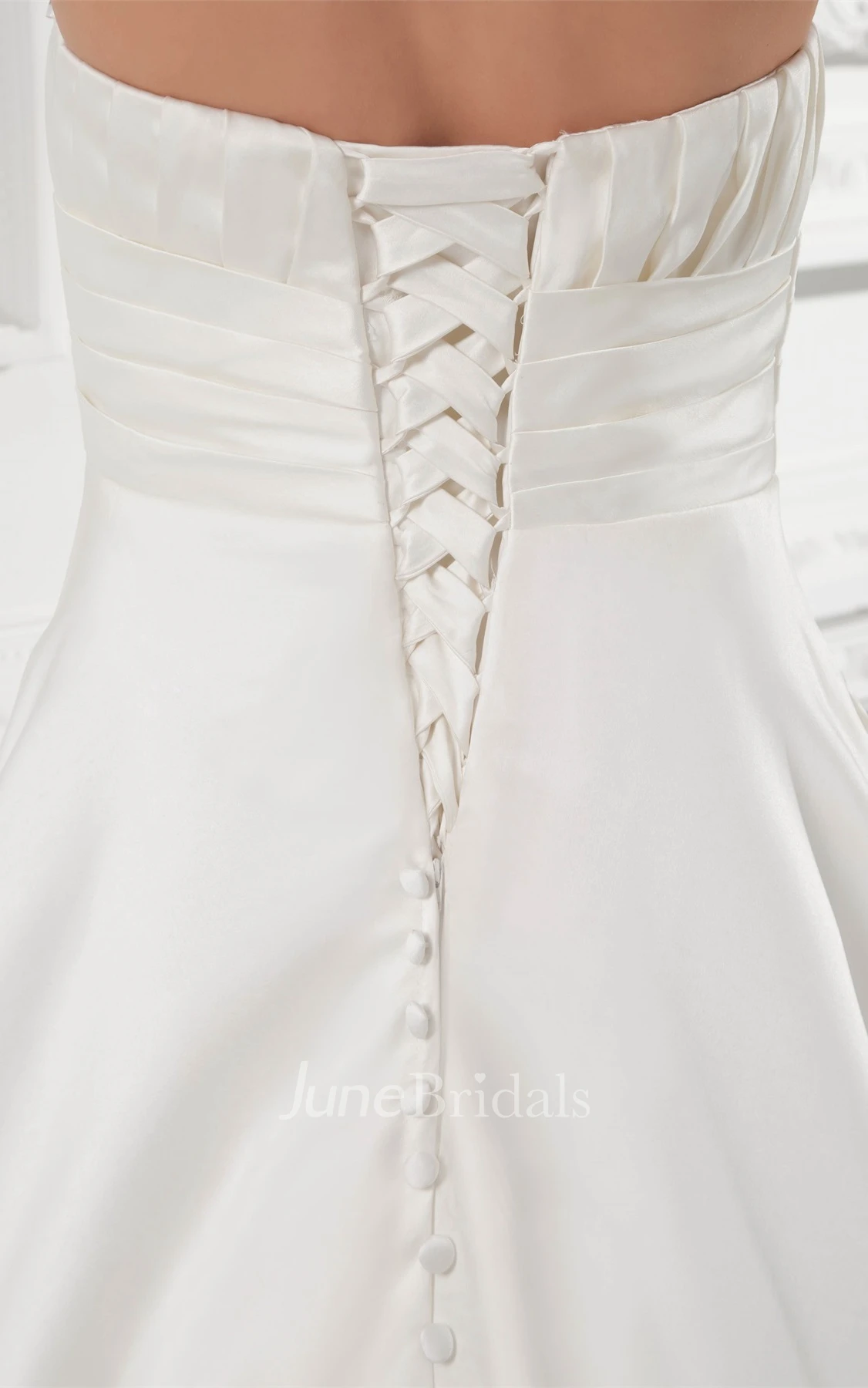 Sweetheart Criss-Cross A-Line Gown with Pleats and Broach