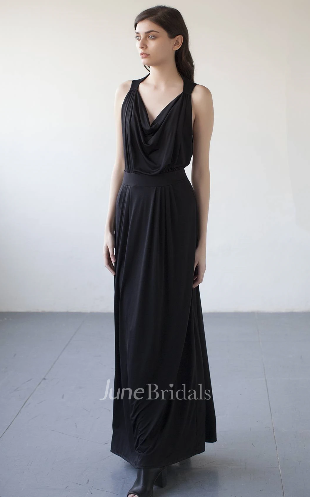 Sleeveless Casual A Line V-neck Prom Jersey Dress