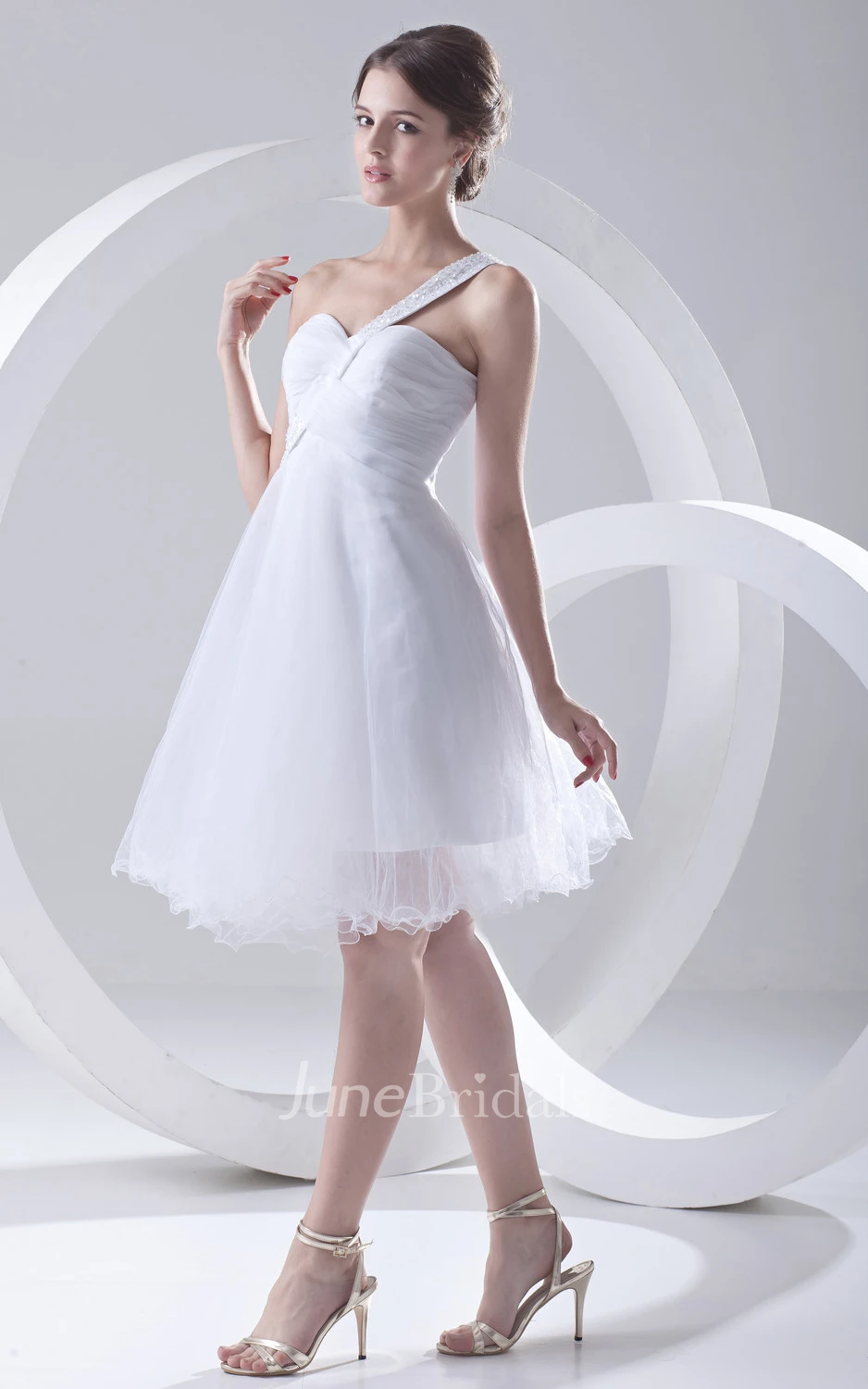 Sweetheart Sleeveless Crisscross Ruched Dress With Embellished Strap