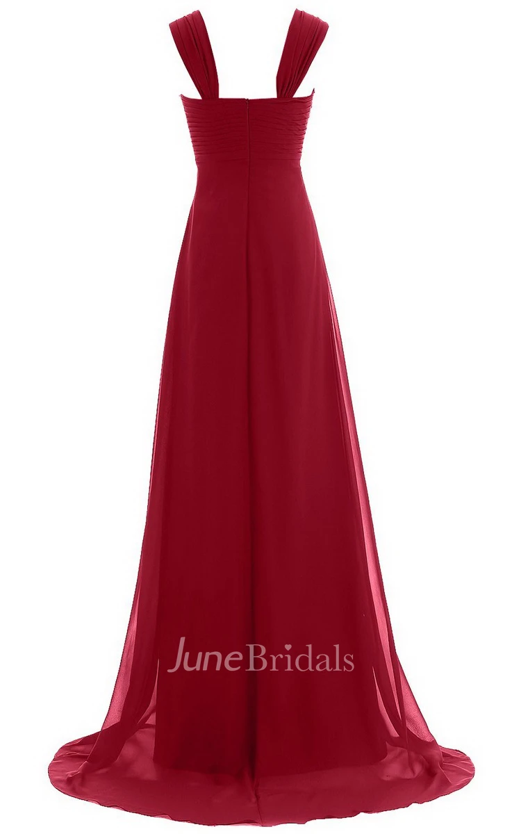 Sweetheart Beading Sweep Train With Zipper Back