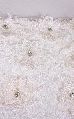 Beaded Short Tulle Wedding Dress With Lace Bodice and Straight Neckline