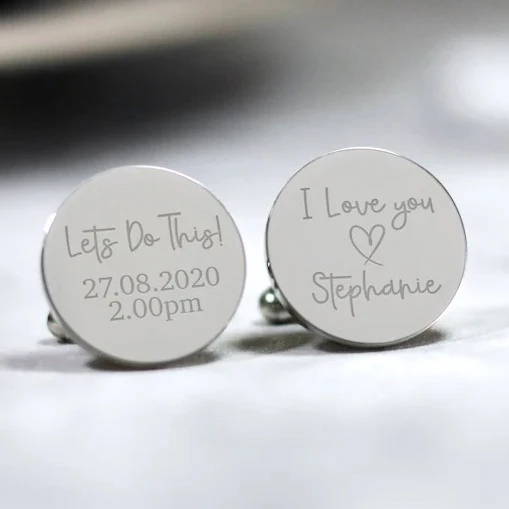 Personalised Engraved Groom Cufflinks
