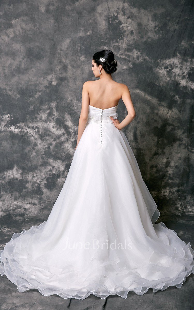 organza sweet heart wedding dress