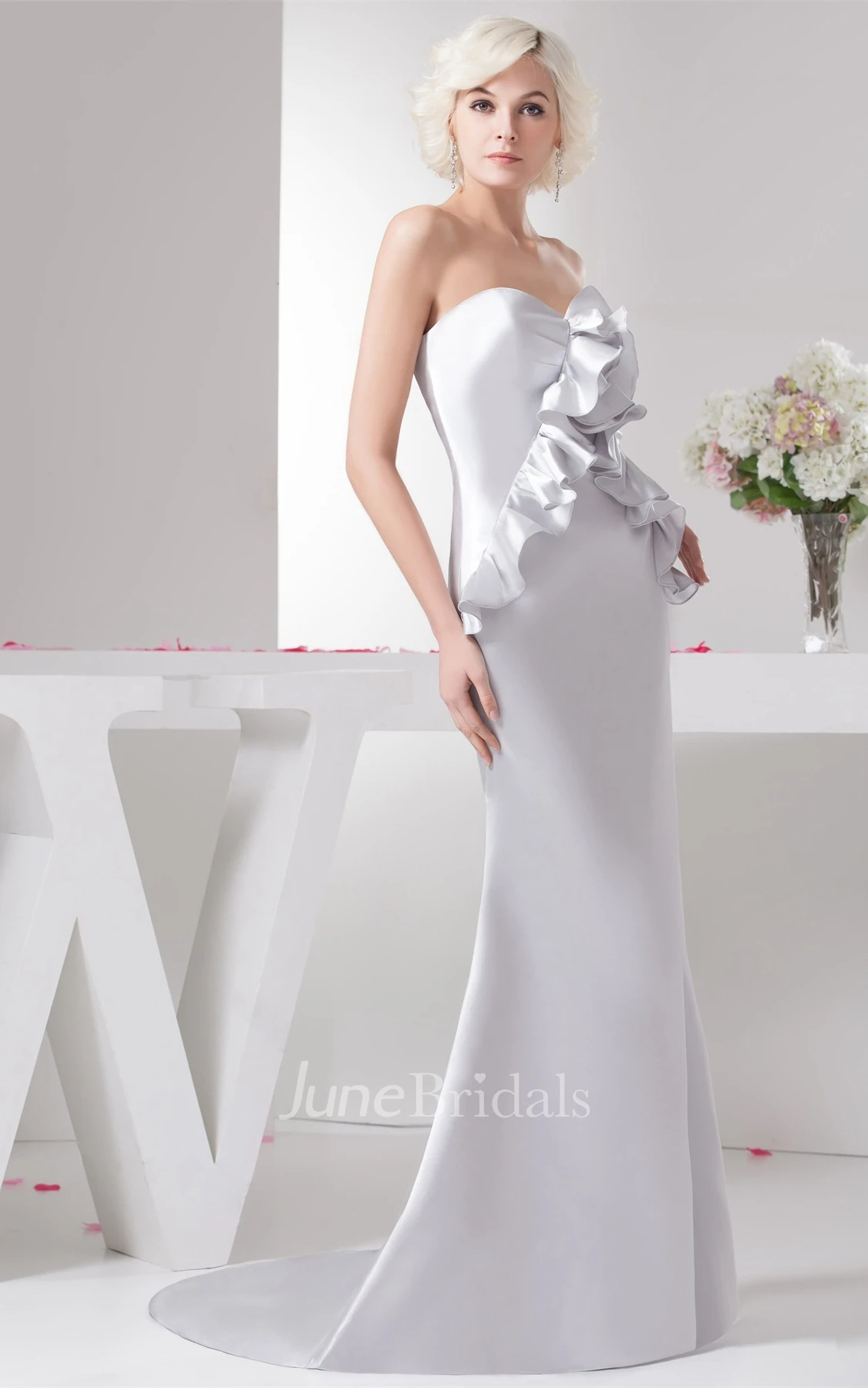 Sweetheart Satin Mermaid Gown with Draping