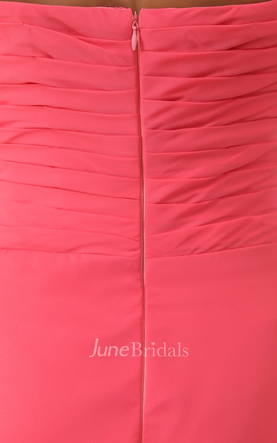 Gossamery Chiffon Modest Floral-High-Neck Gown With Pleats