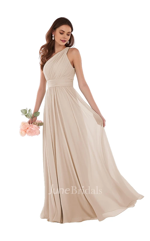 Elegant A-Line One-shoulder Chiffon Bridesmaid Dress