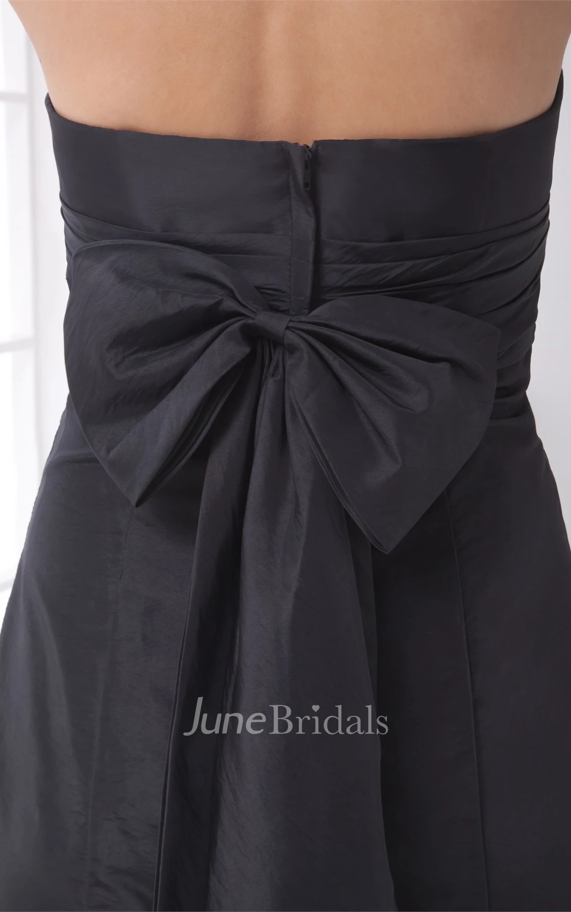 strapless ankle-length mermaid dress with back bow