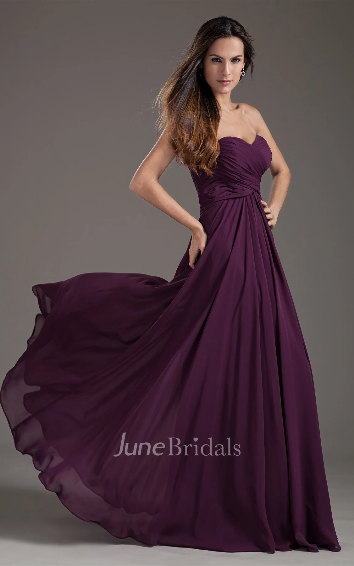 chiffon criss-cross maxi sweetheart dress with corset back and pleats