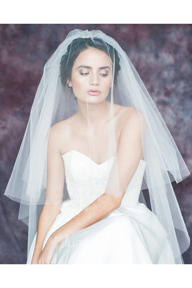 Double-Layer Simple Soft Tulle Wedding Veil