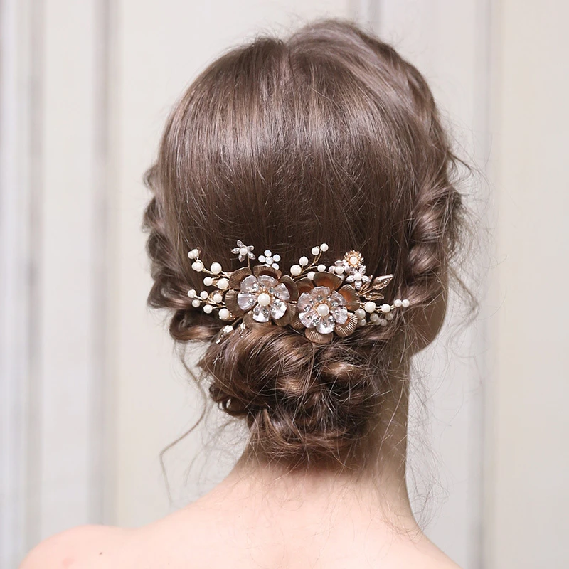 Classical Rhinestone Vintage Hair Combs with Beads