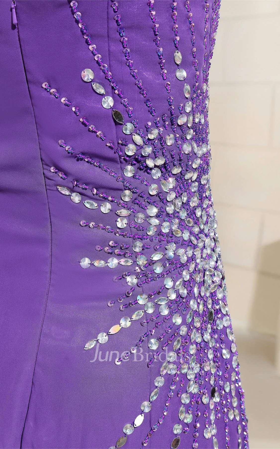 Sweetheart Front-Split Maxi Dress with Crystal Detailing