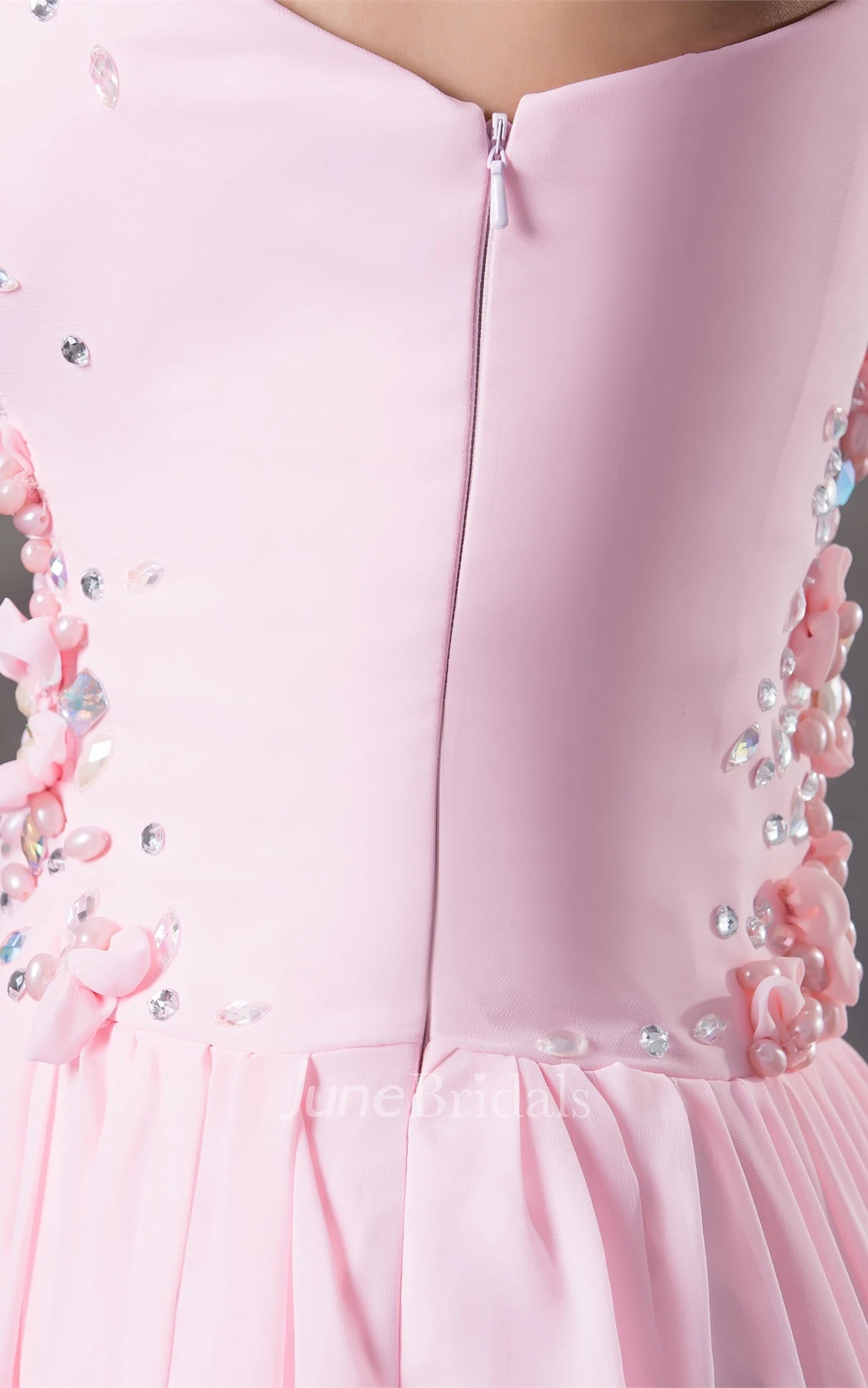 Pastel Sleeveless Ruched Chiffon Maxi Dress with Flower and Stress