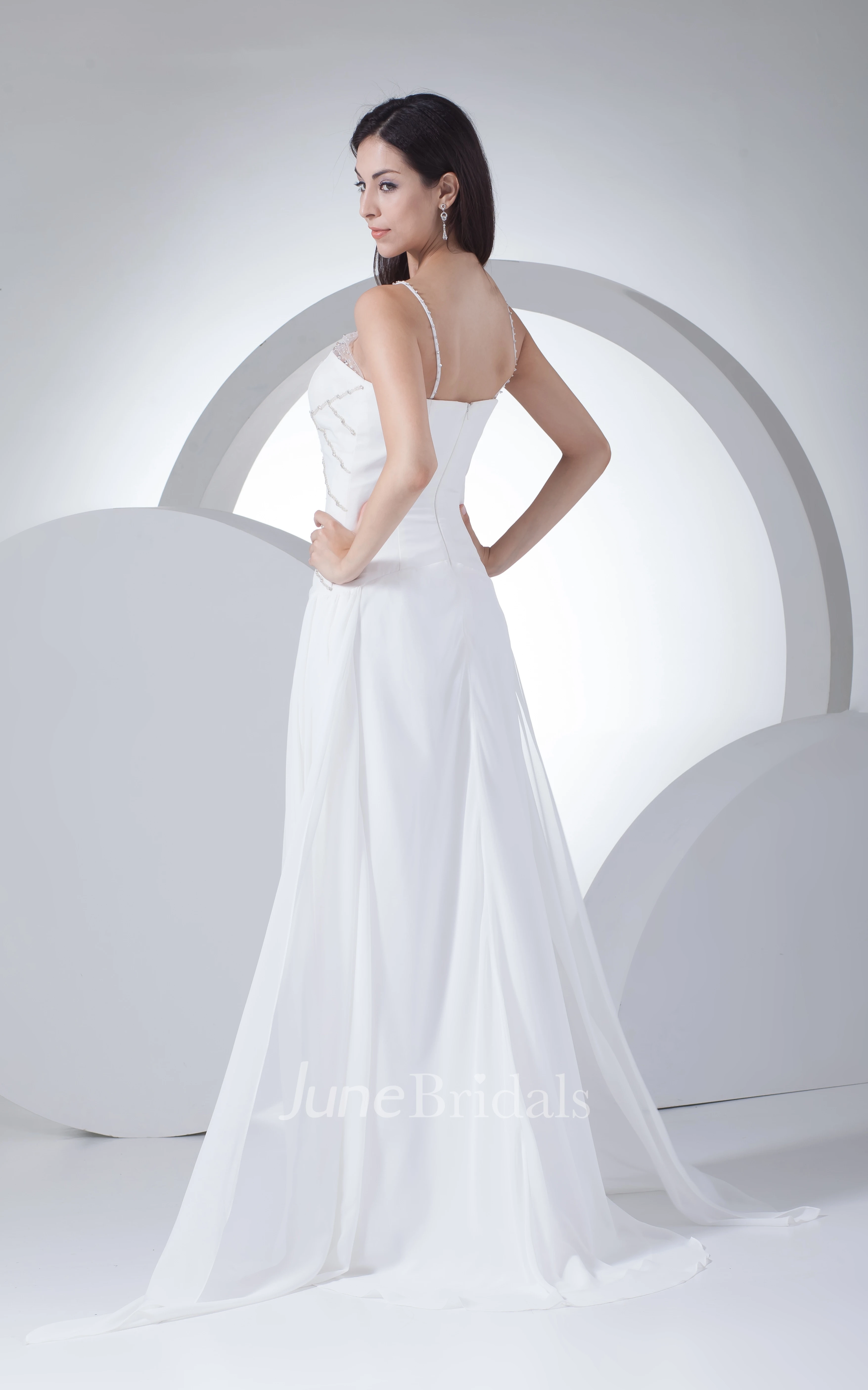 Fairy Floor-Length Sheath Dress With Illusion and Beading