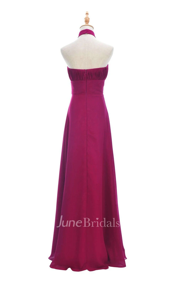 One-shoulder Sweetheart Long Empire Dress With Side Slit