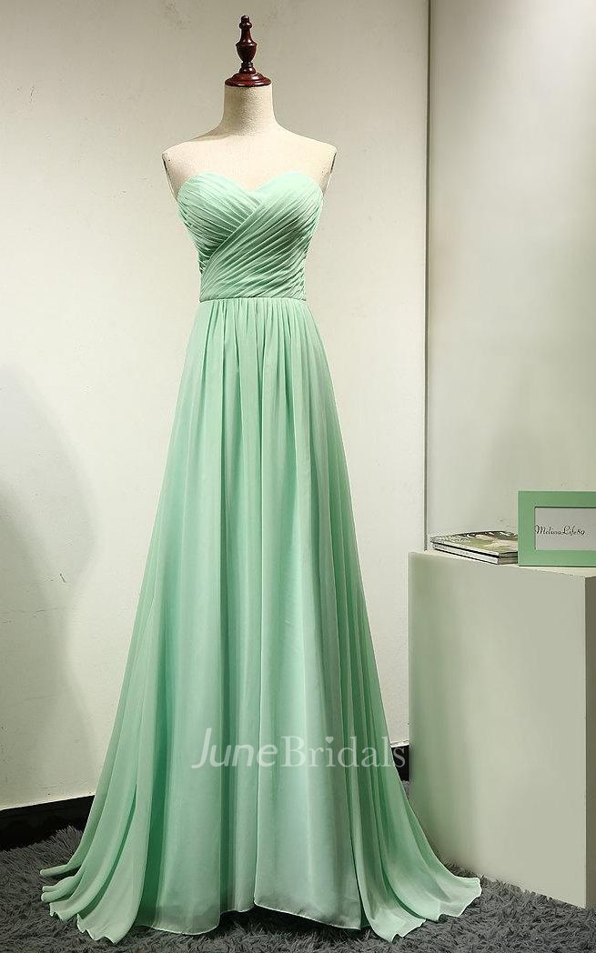 Long Mint Green Chiffon Bridesmaid Dress June Bridals